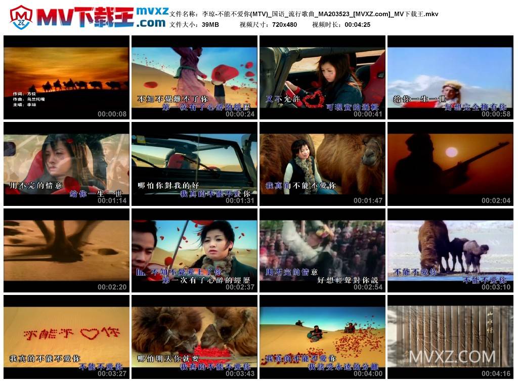 李琼-不能不爱你(MTV)_国语_流行歌曲_MA203523